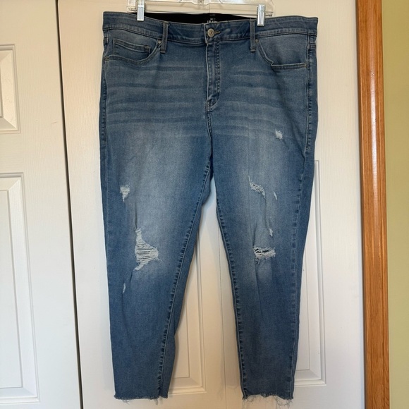Lularoe Jeans Womens Blue Skinny High Rise Stretch Elastic Waist Denim Jeans - Picture 1 of 9